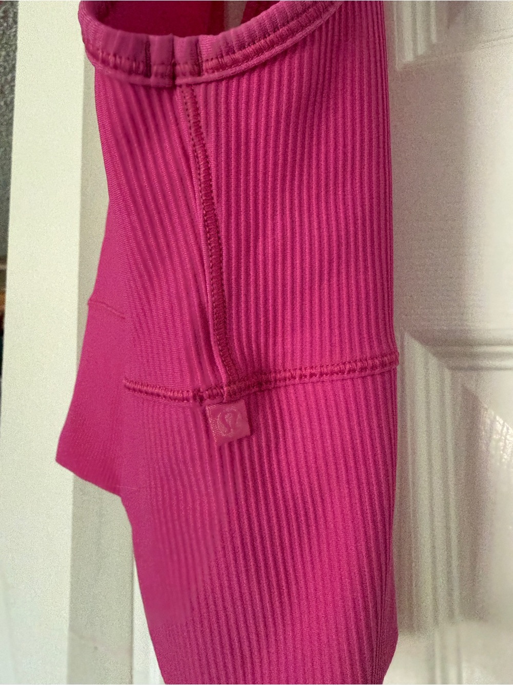 Pink Ribbed Power Pivot Tank Top - Picture 4 of 4